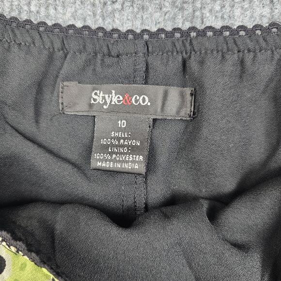 Vintage Style & Co Skirt Womens 10 Green Y2K Floral Midi Flounce Hem Phoebe 90s - Picture 5 of 6